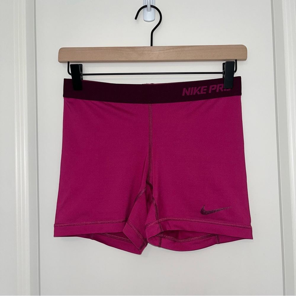 Nike Pink Spandex Shorts with flip over waistband Size Small - Picture 2 of 6